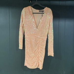 Sequin short long sleeved dress